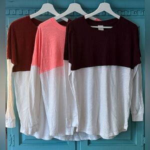 Victoria's Secret "Pink" Bundle of Three Women's Long Sleeve T-Shirts